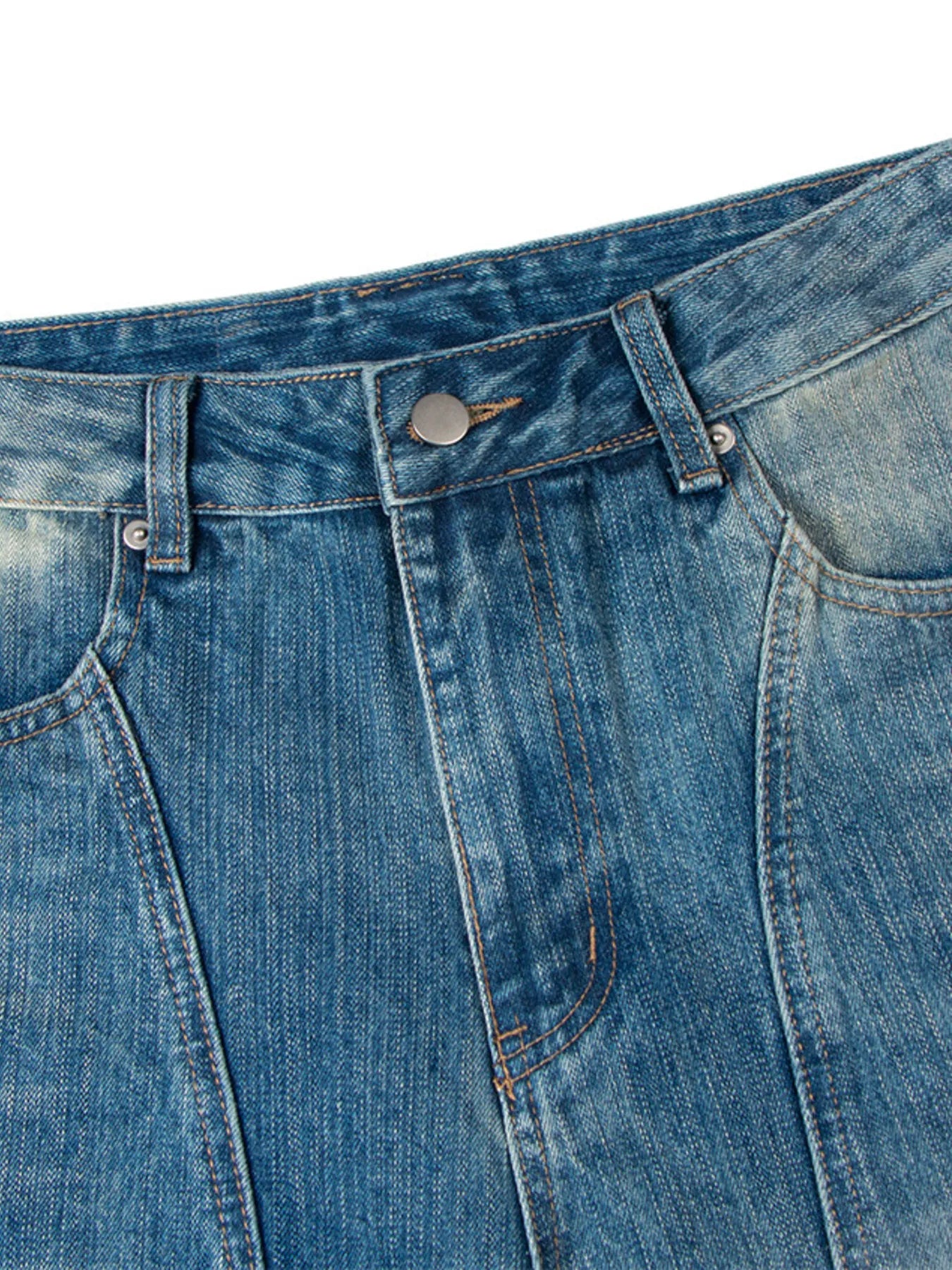Men's Vintage Washed Curved Jeans - Velora Luxury Fashion
