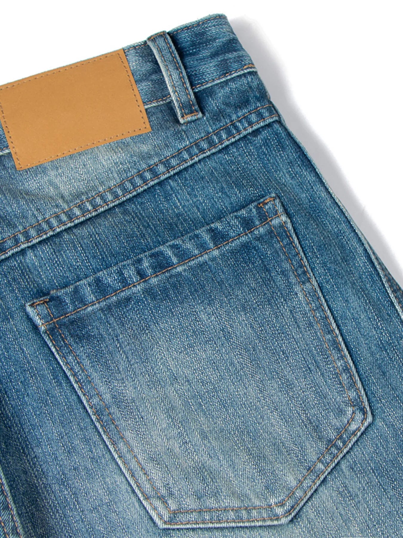 Men's Vintage Washed Curved Jeans - Velora Luxury Fashion