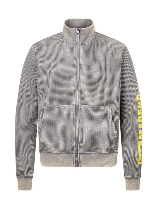 Men's Waffle-Knit Zip-Up Sweatshirt - Velora