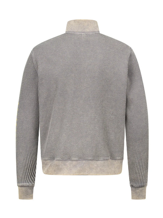 Men's Waffle-Knit Zip-Up Sweatshirt - Velora