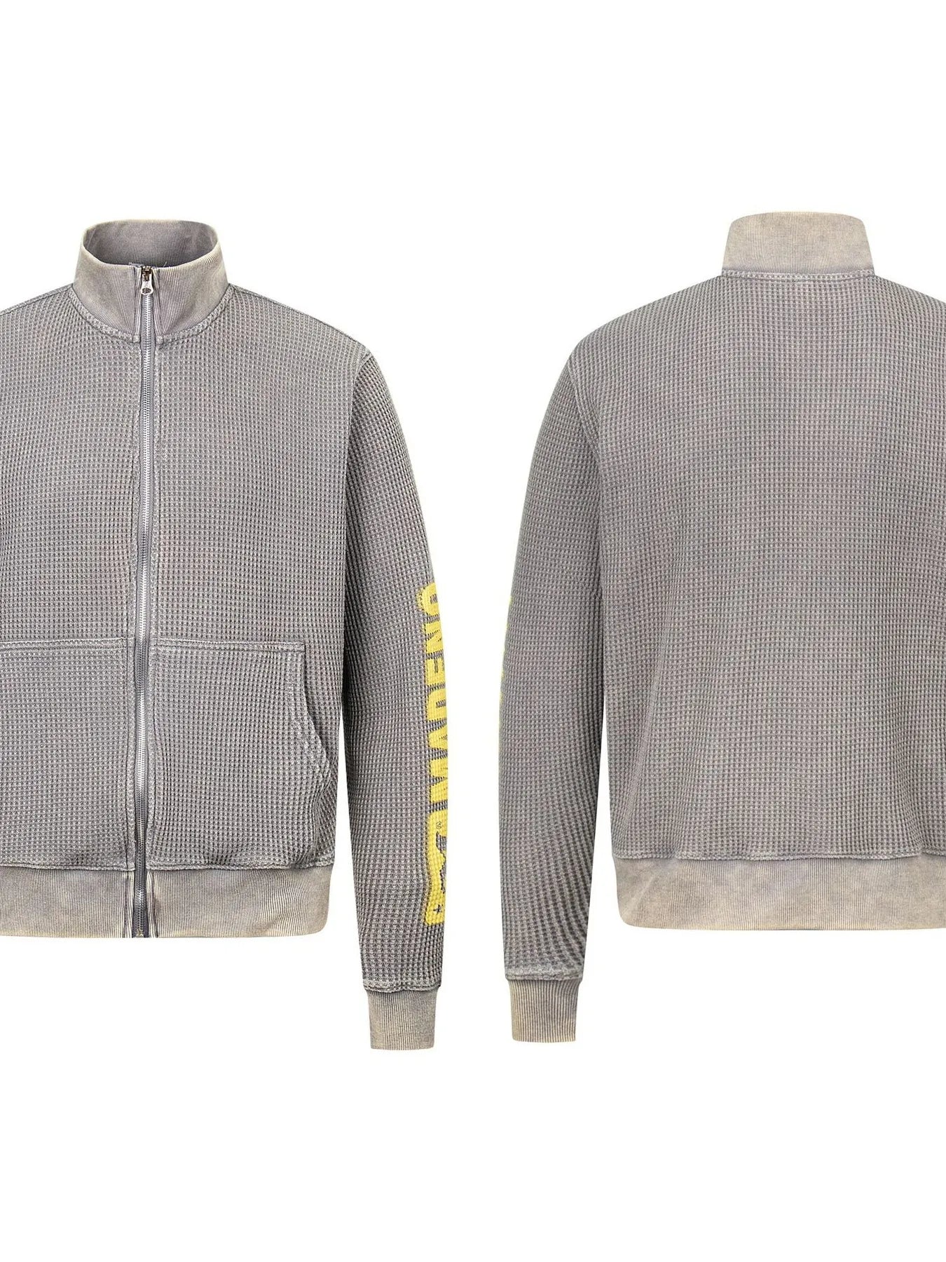 Men's Waffle-Knit Zip-Up Sweatshirt - Velora Luxury Fashion