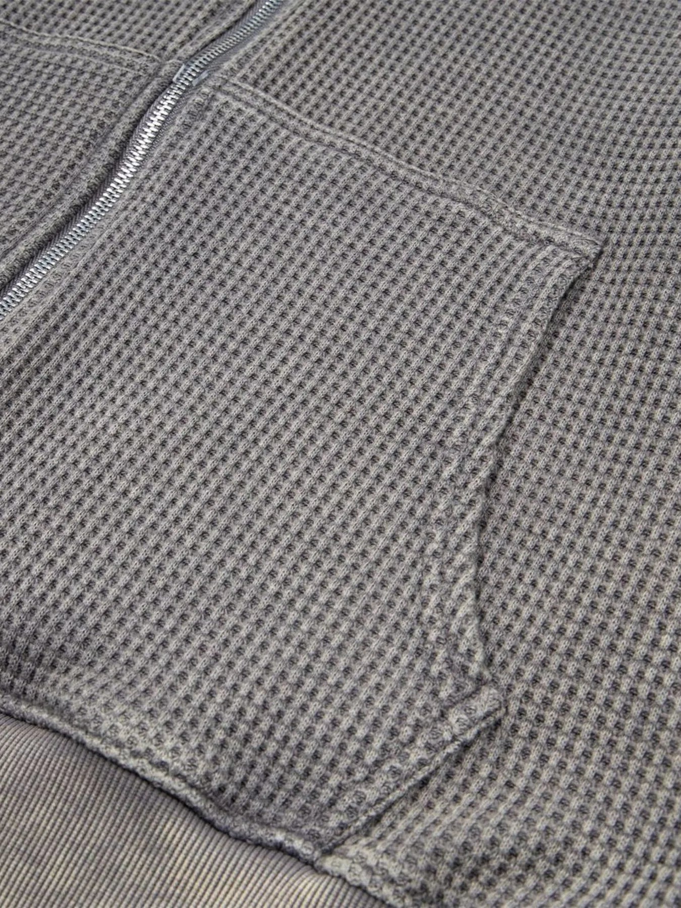 Men's Waffle-Knit Zip-Up Sweatshirt - Velora Luxury Fashion