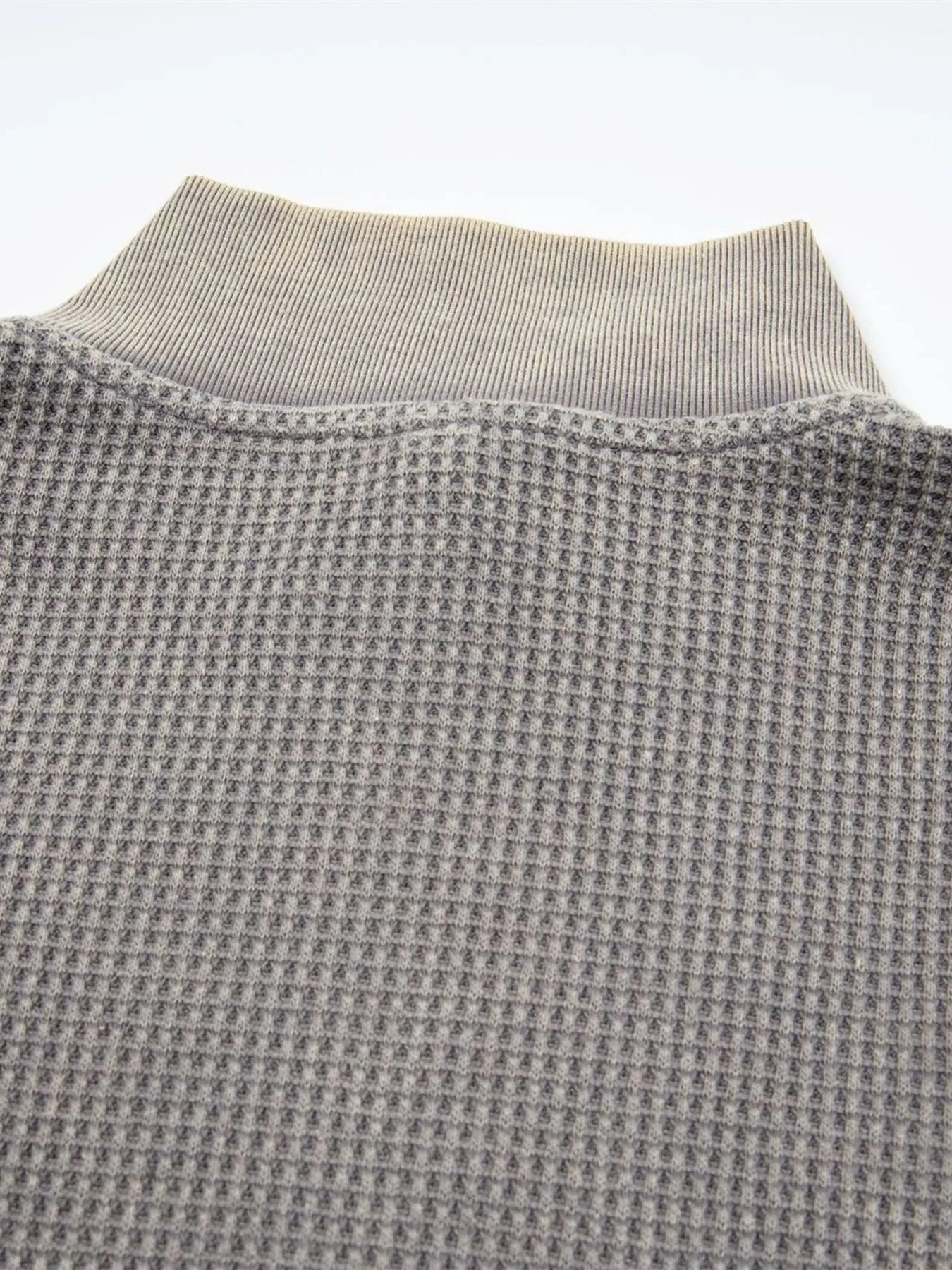 Men's Waffle-Knit Zip-Up Sweatshirt - Velora Luxury Fashion