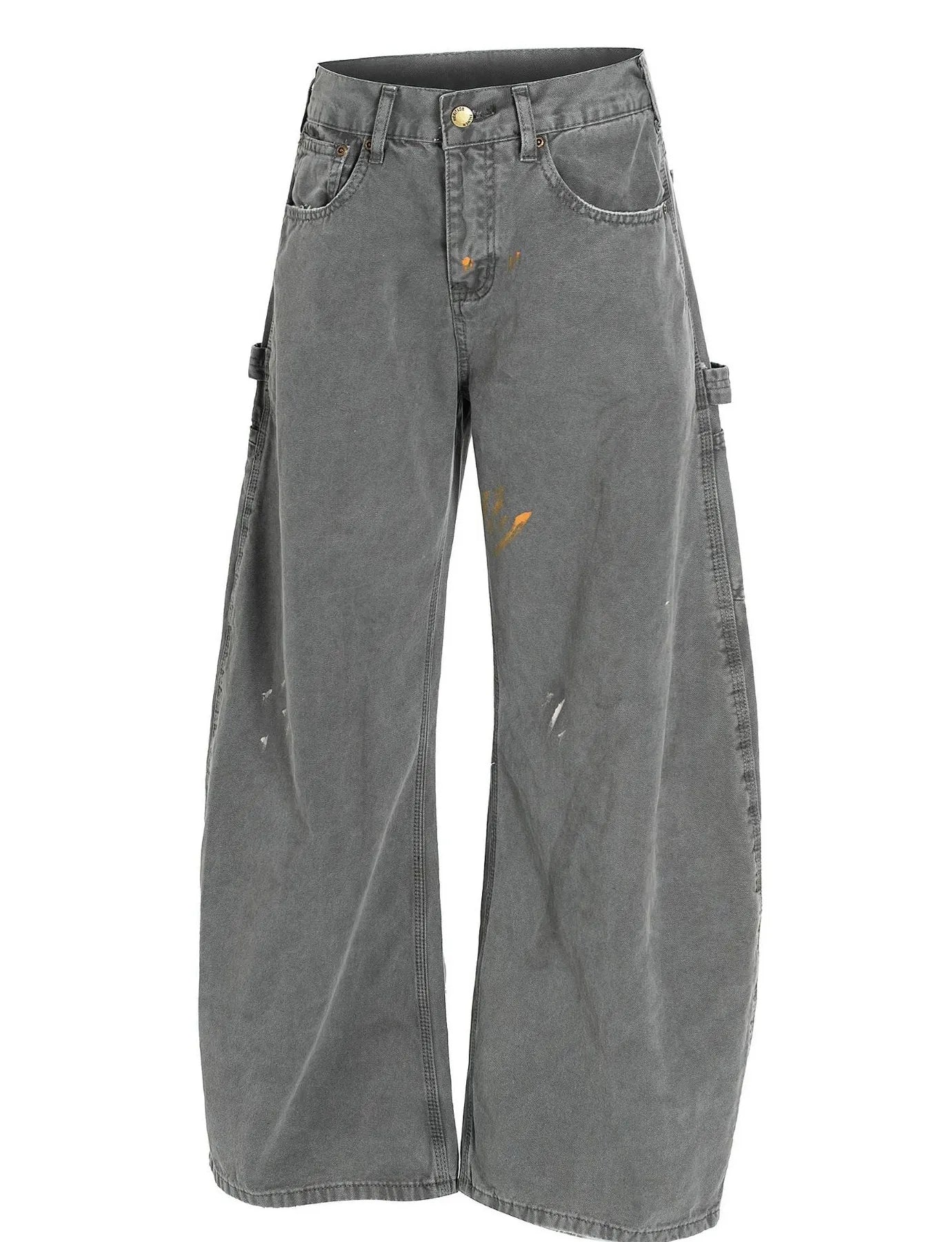 Men's Washed Distressed Curved Jeans - Velora Luxury Fashion