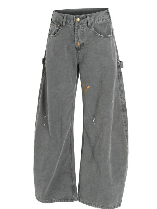 Men's Washed Distressed Curved Jeans - Velora