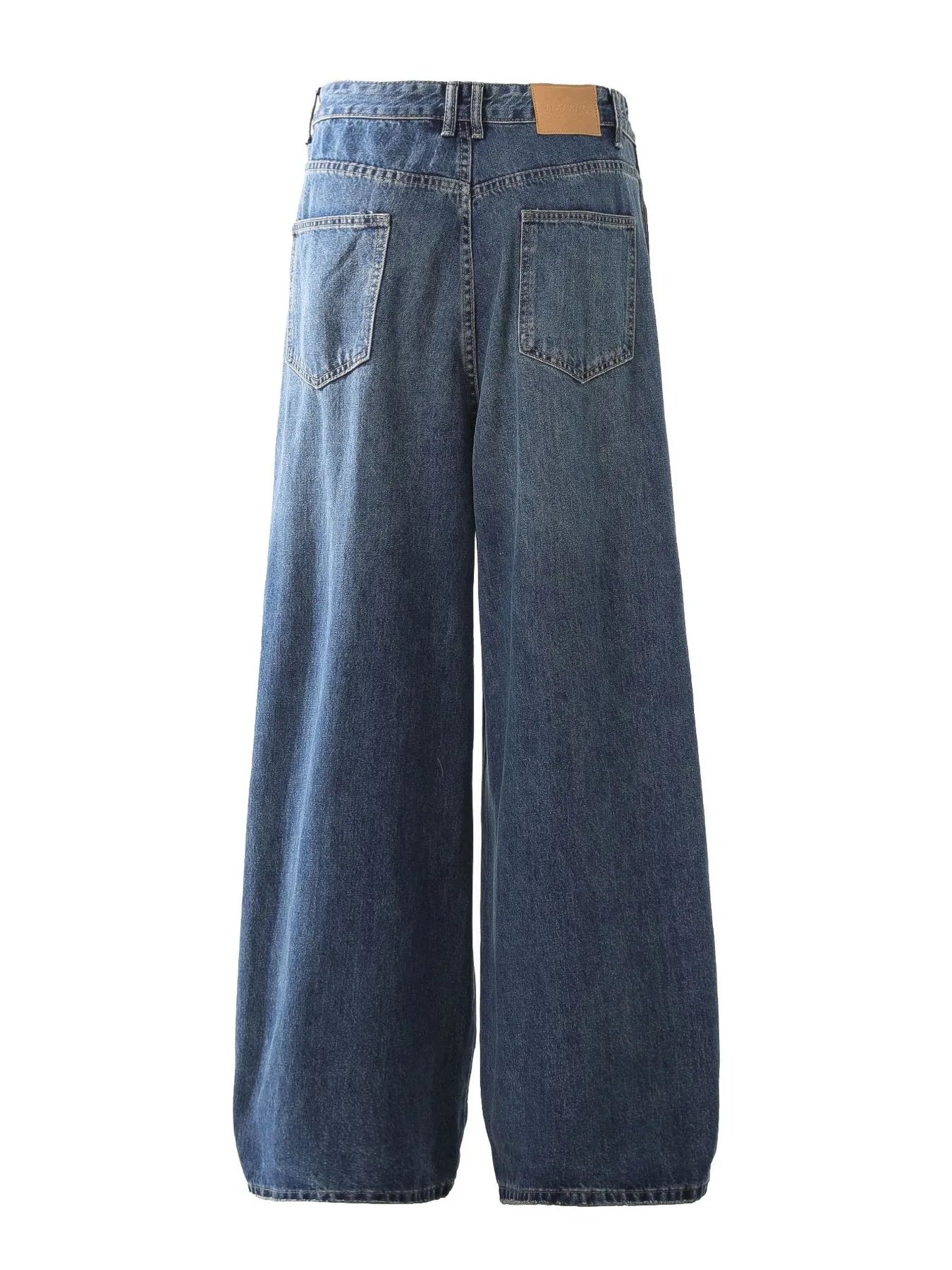 Men's Washed Wide Leg Pleated Jeans - Velora Luxury Fashion