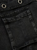 Men's Wide Leg Cargo Denim Jeans with Multi Pockets - Velora Luxury Fashion