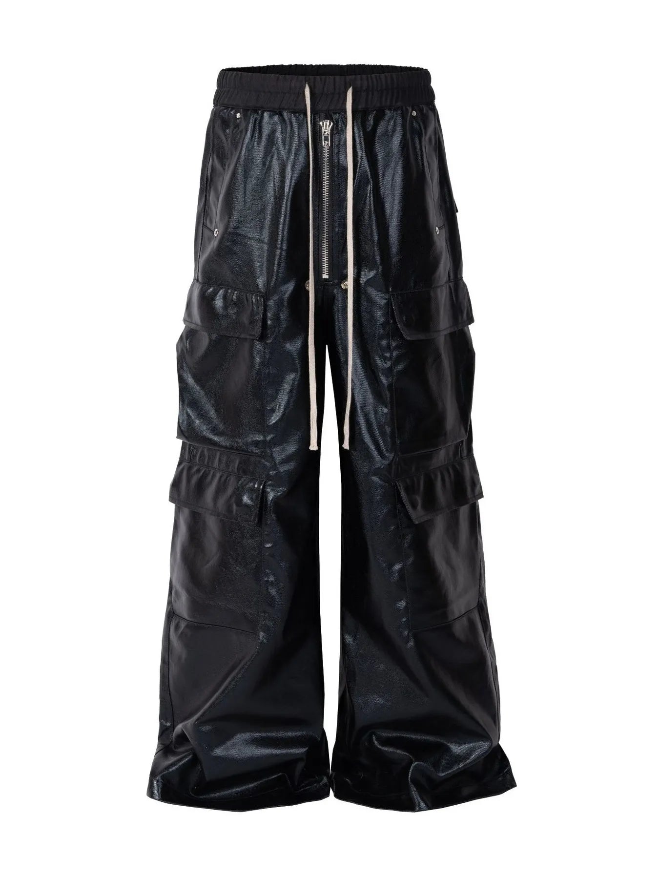 Men's Wide Leg Cargo Pants with Drawstring Waist - Velora Luxury Fashion