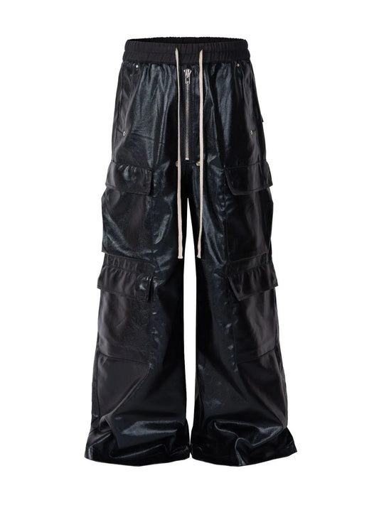Men's Wide Leg Cargo Pants with Drawstring Waist - Velora