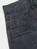 Men's Wide Leg Cargo Pants with Stitching Detail - Velora Luxury Fashion