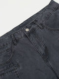 Men's Wide Leg Cargo Pants with Stitching Detail - Velora Luxury Fashion