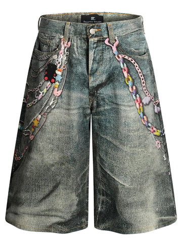 Men's Wide Leg Denim Shorts - Velora Luxury Fashion