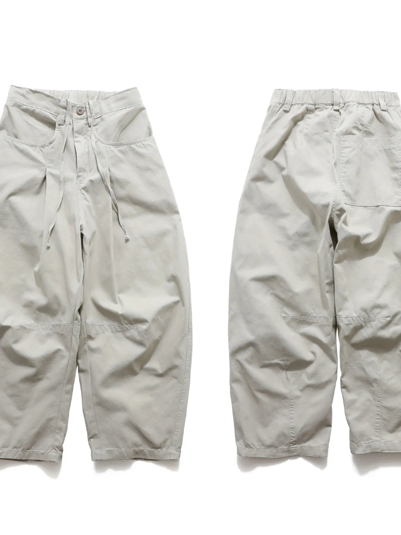 Men's Wide Leg Drawstring Cargo Curved Pants - Velora Luxury Fashion