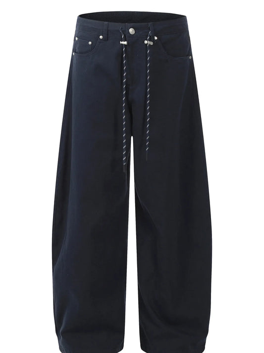 Men's Wide Leg Drawstring Cargo Pants - Velora