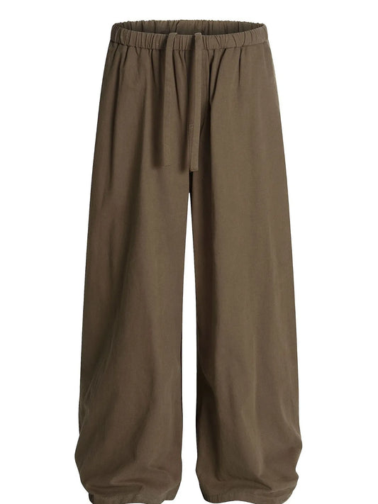 Men's Wide Leg Drawstring Elastic Waist Pants - Velora