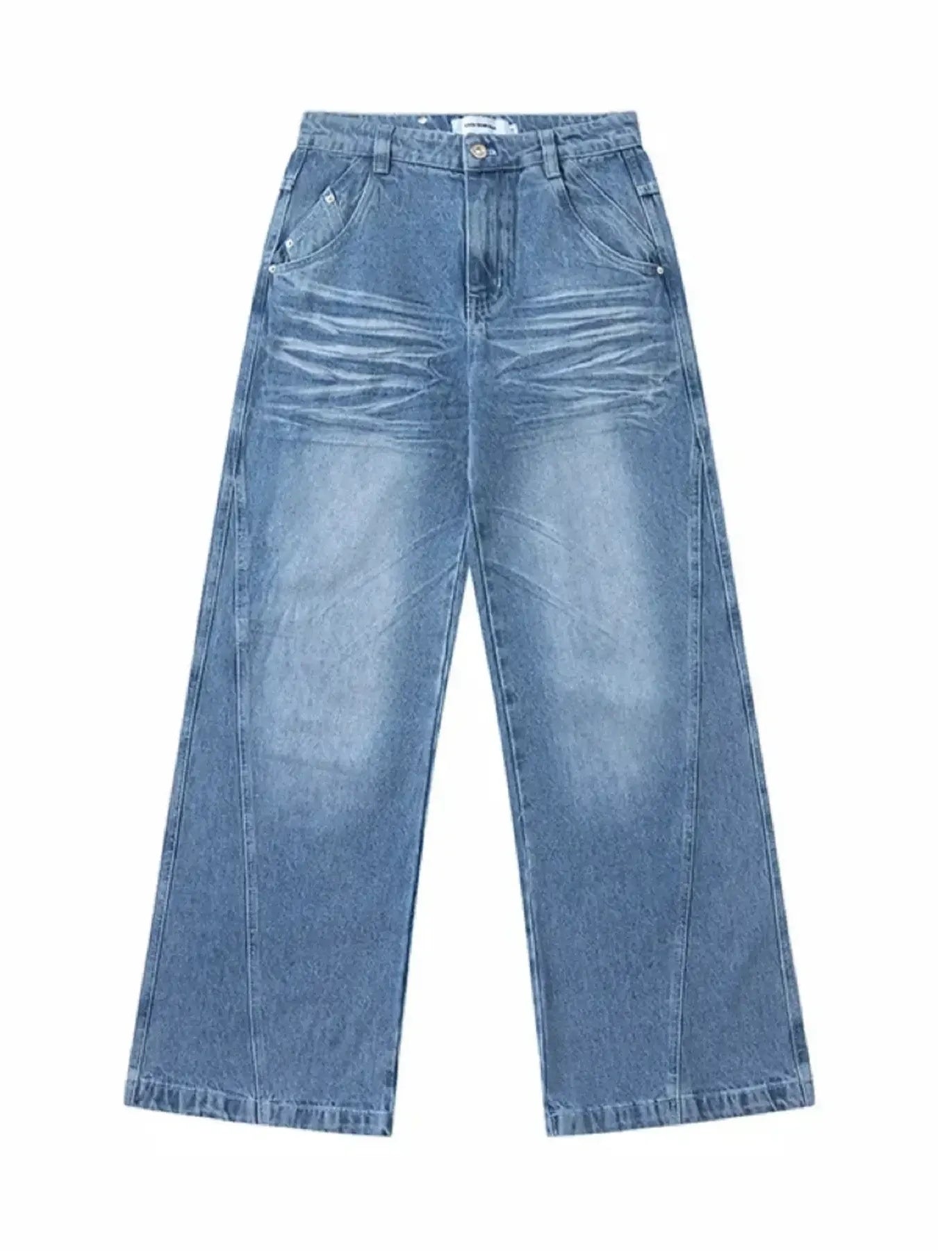 Men's Wide Leg High Waist Relaxed Fit Jeans - Velora Luxury Fashion