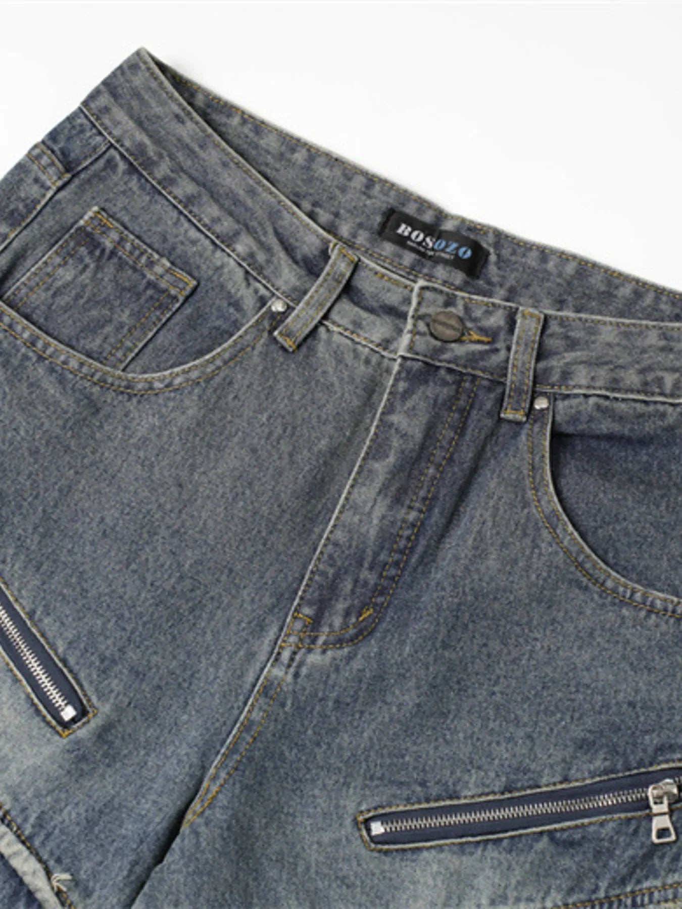 Men's Wide Leg Jeans with Frayed Seam Details - Velora Luxury Fashion