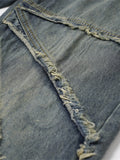 Men's Wide Leg Jeans with Frayed Seam Details - Velora Luxury Fashion