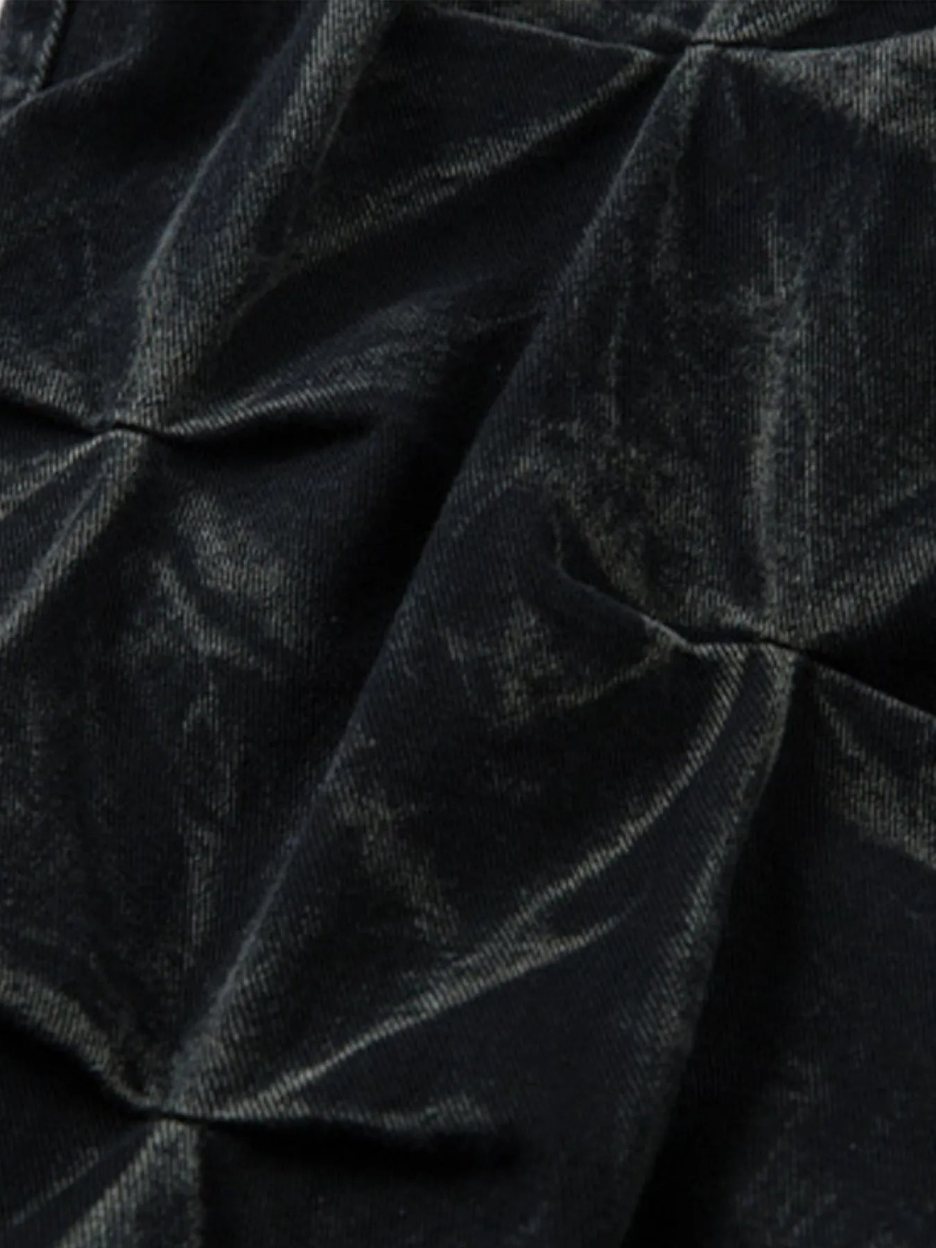 Men's Wide Leg Jeans with Ruched Detail - Velora Luxury Fashion