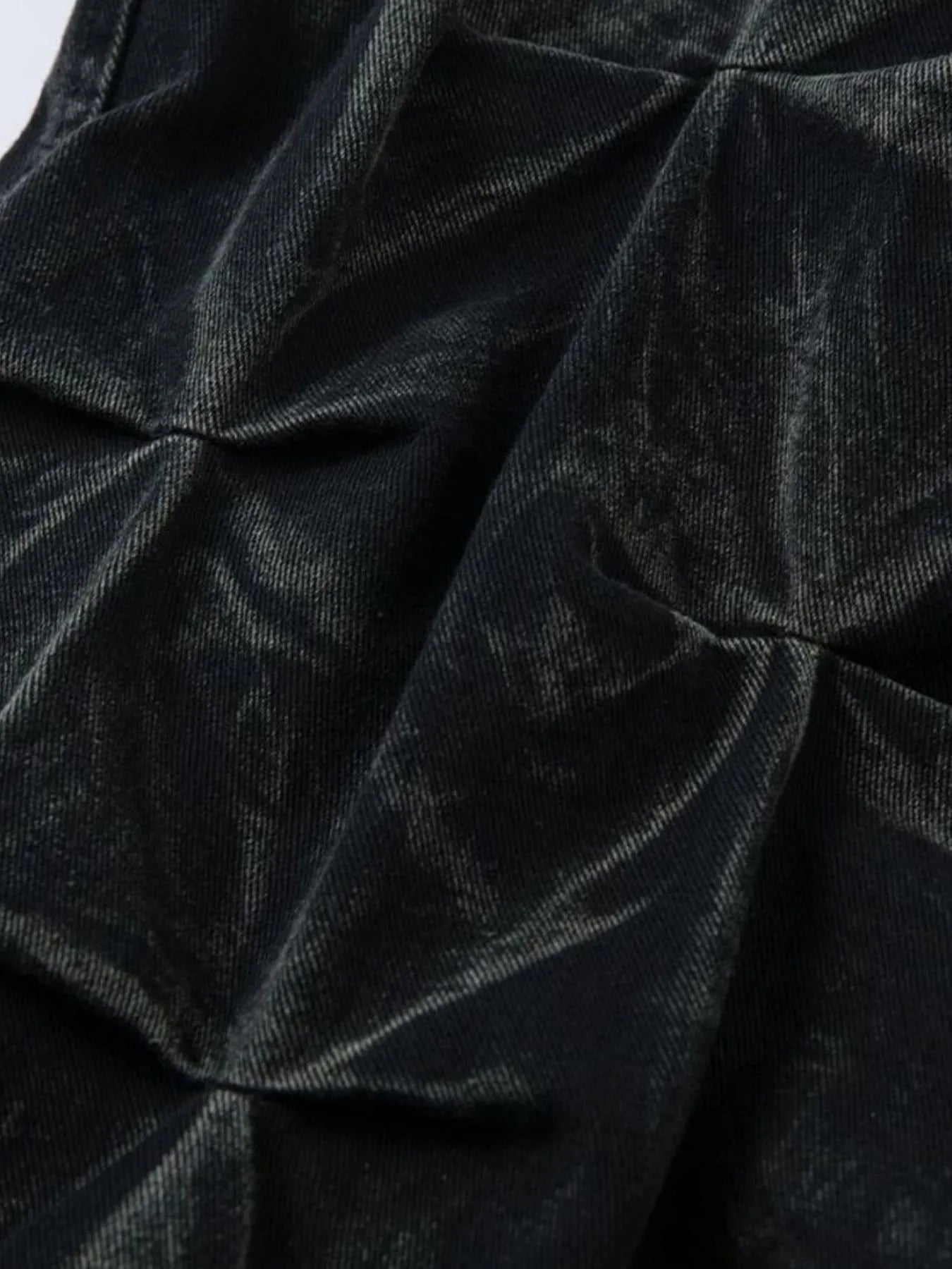 Men's Wide Leg Jeans with Ruched Detail - Velora Luxury Fashion