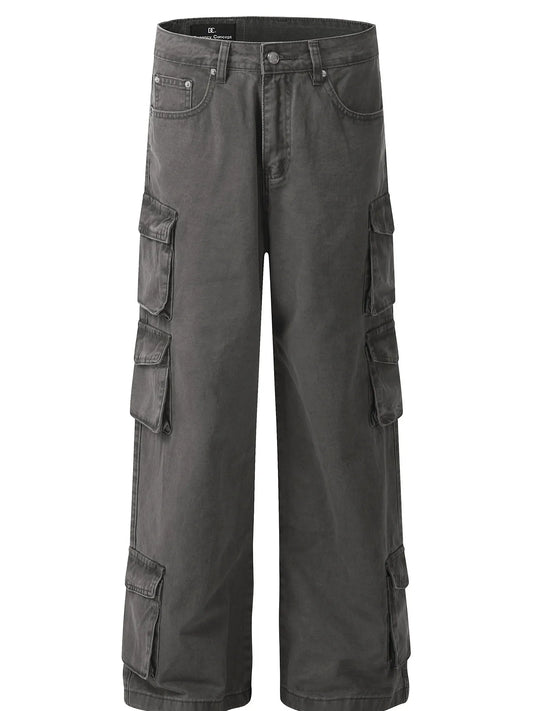 Men's Wide Leg Multi-Pocket Cargo Pants - Velora