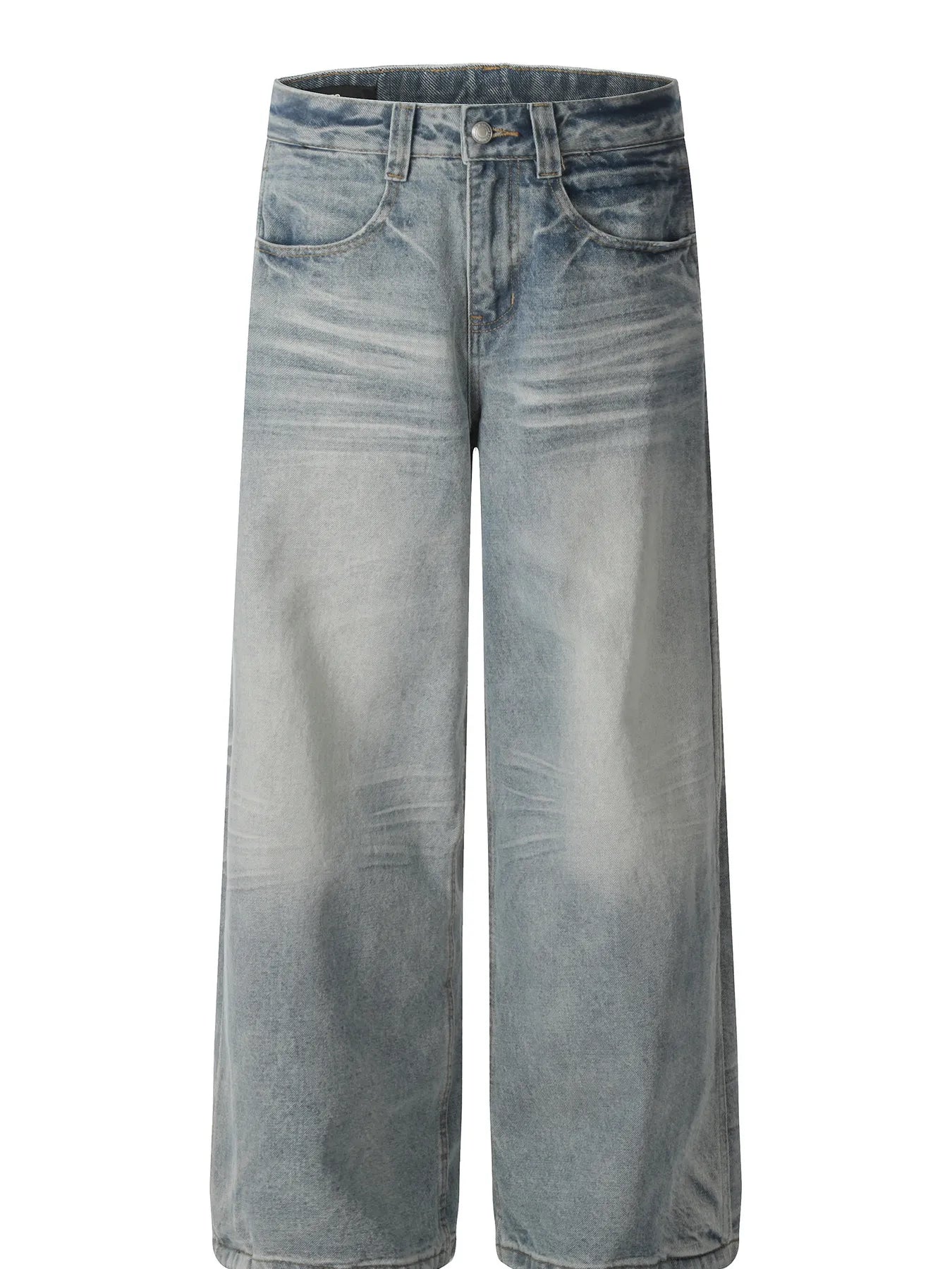 Men's Wide Leg Wash Denim Jeans - Velora Luxury Fashion