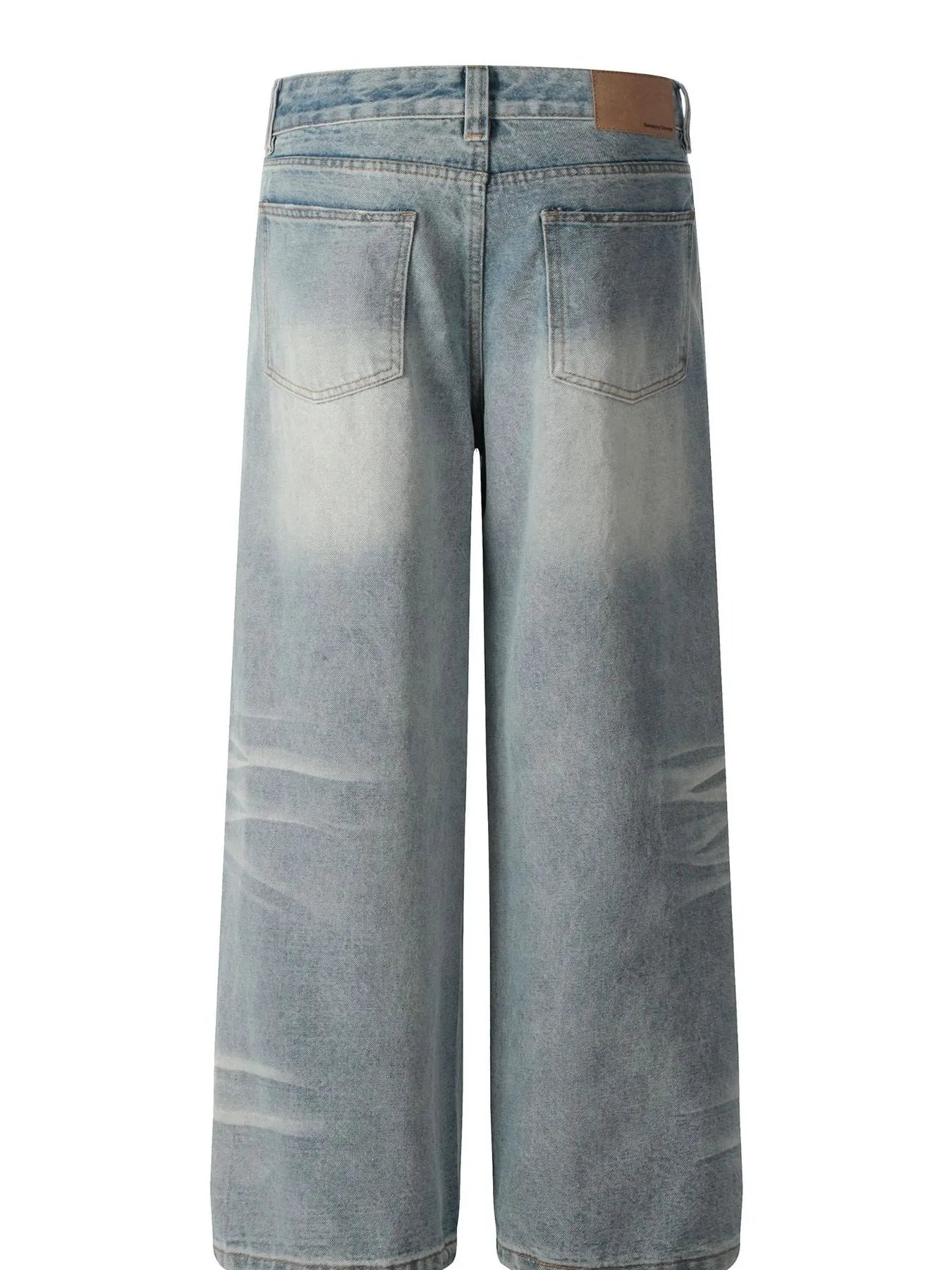 Men's Wide Leg Wash Denim Jeans - Velora Luxury Fashion