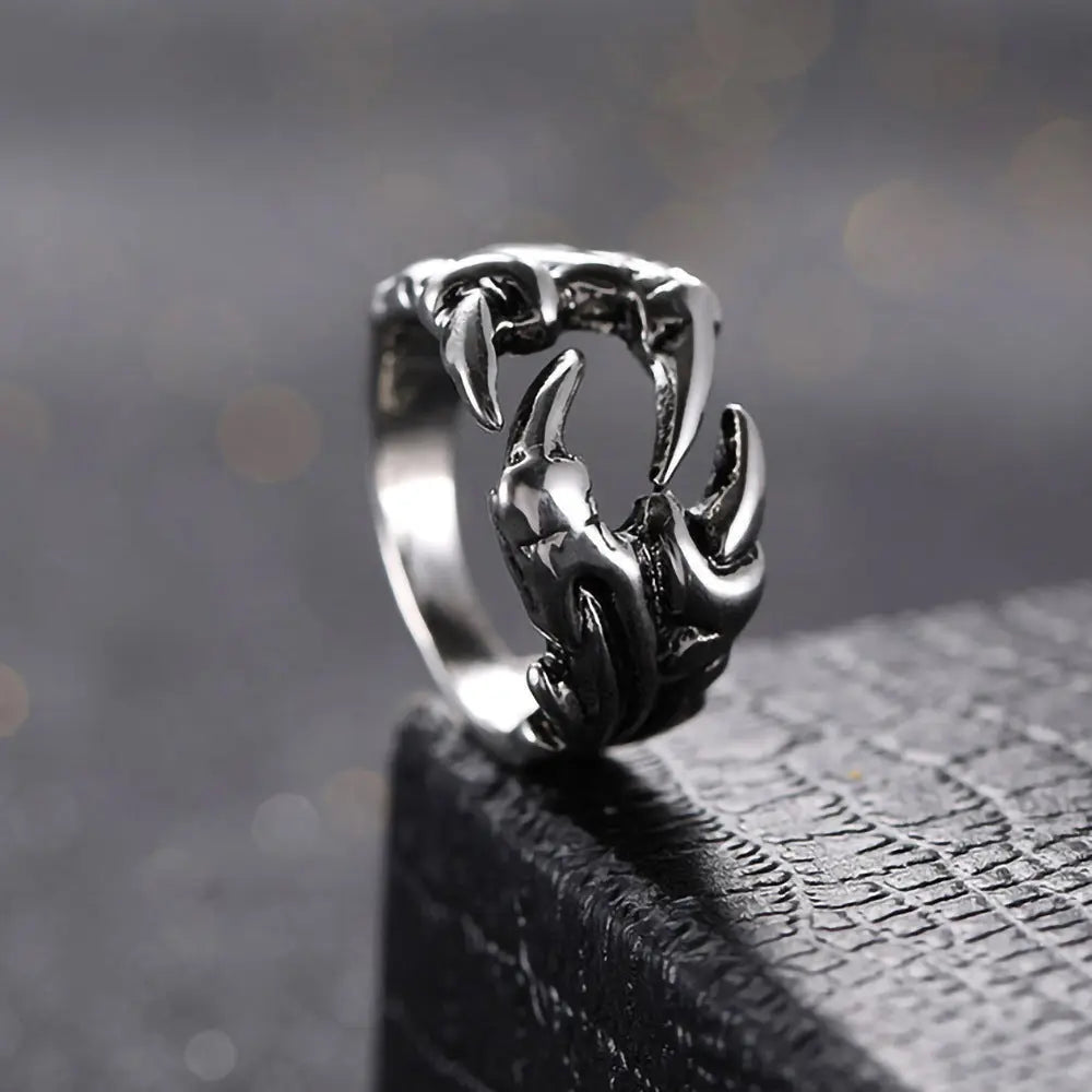 Men's Domineering Open Dragon Claw Ring Punk Chrome Jewelry Titanium Steel Dragon Claw Heart Party Rings For Men EX-STOCK Canada