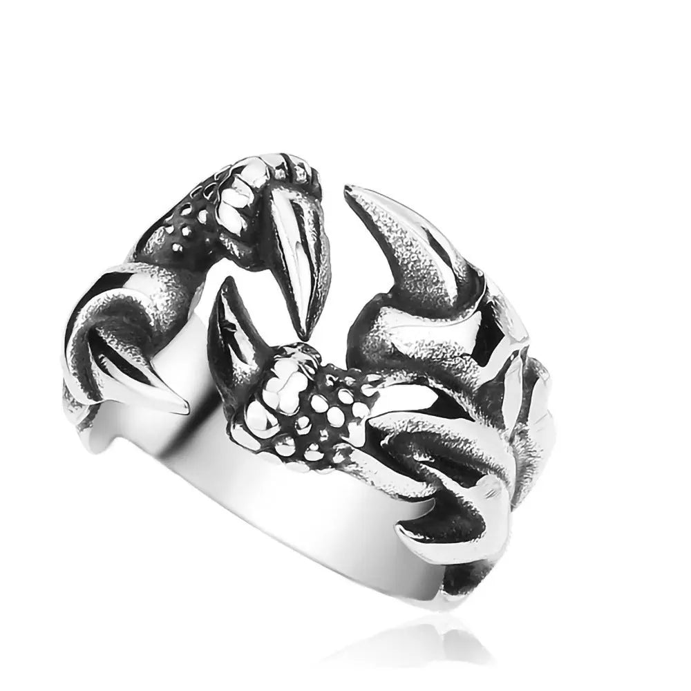 Men's Domineering Open Dragon Claw Ring Punk Chrome Jewelry Titanium Steel Dragon Claw Heart Party Rings For Men EX-STOCK Canada