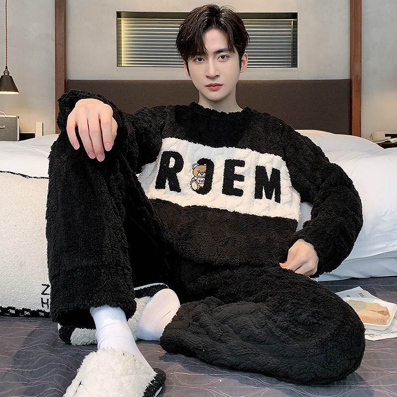 Men's Pajamas - Thickened Coral Velvet Suit EX-STOCK Canada