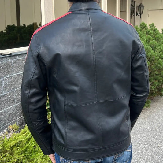 Men's Lamb Leather Jacket with Stripes Boutique of Leathers/Open Road