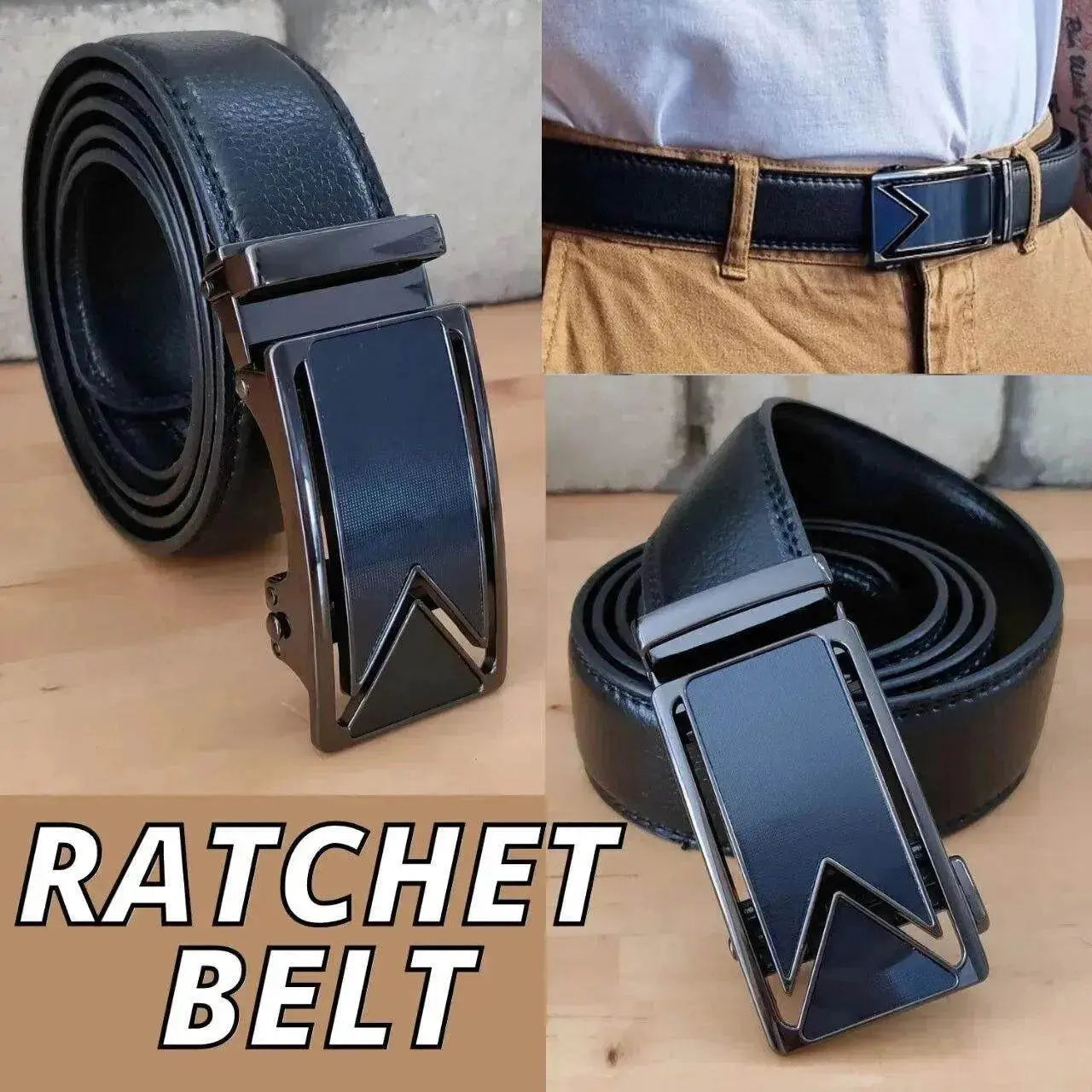 Men's Ratchet Belt Leather Mens Belt With Slide Buckle Ratchet Belts For Men USA