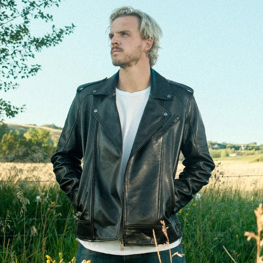 Men's Soft Lamb Leather Biker-Look Jacket Boutique of Leathers/Open Road
