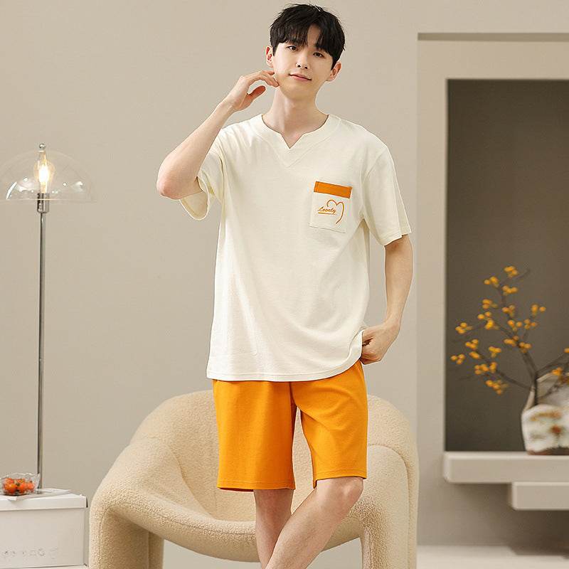 Men's Soft Short Sleeve 2 Casual Plus Size Pajamas Suit EX-STOCK Canada