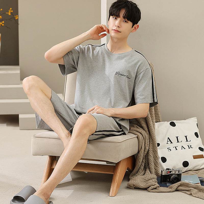 Men's Soft Short Sleeve 2 Casual Plus Size Pajamas Suit EX-STOCK Canada