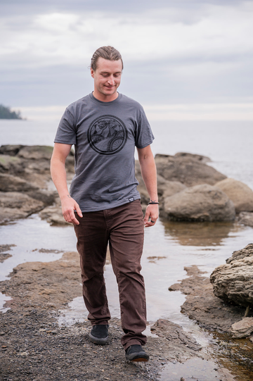 BIKE WORLD - Unisex Organic Cotton Tee - Storm Grey