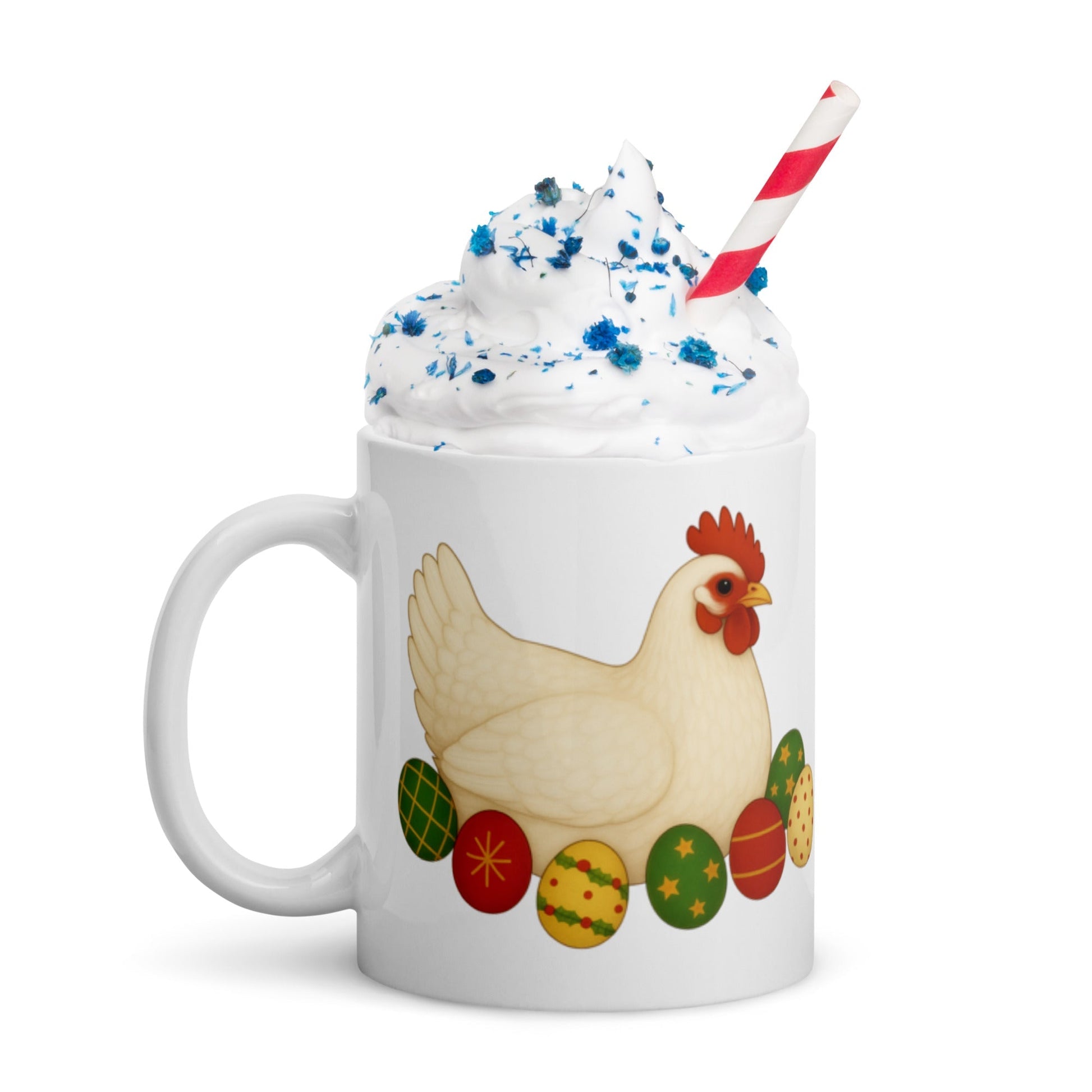 Merry Chickmas look at the mug White glossy mug - Velora Luxury Fashion