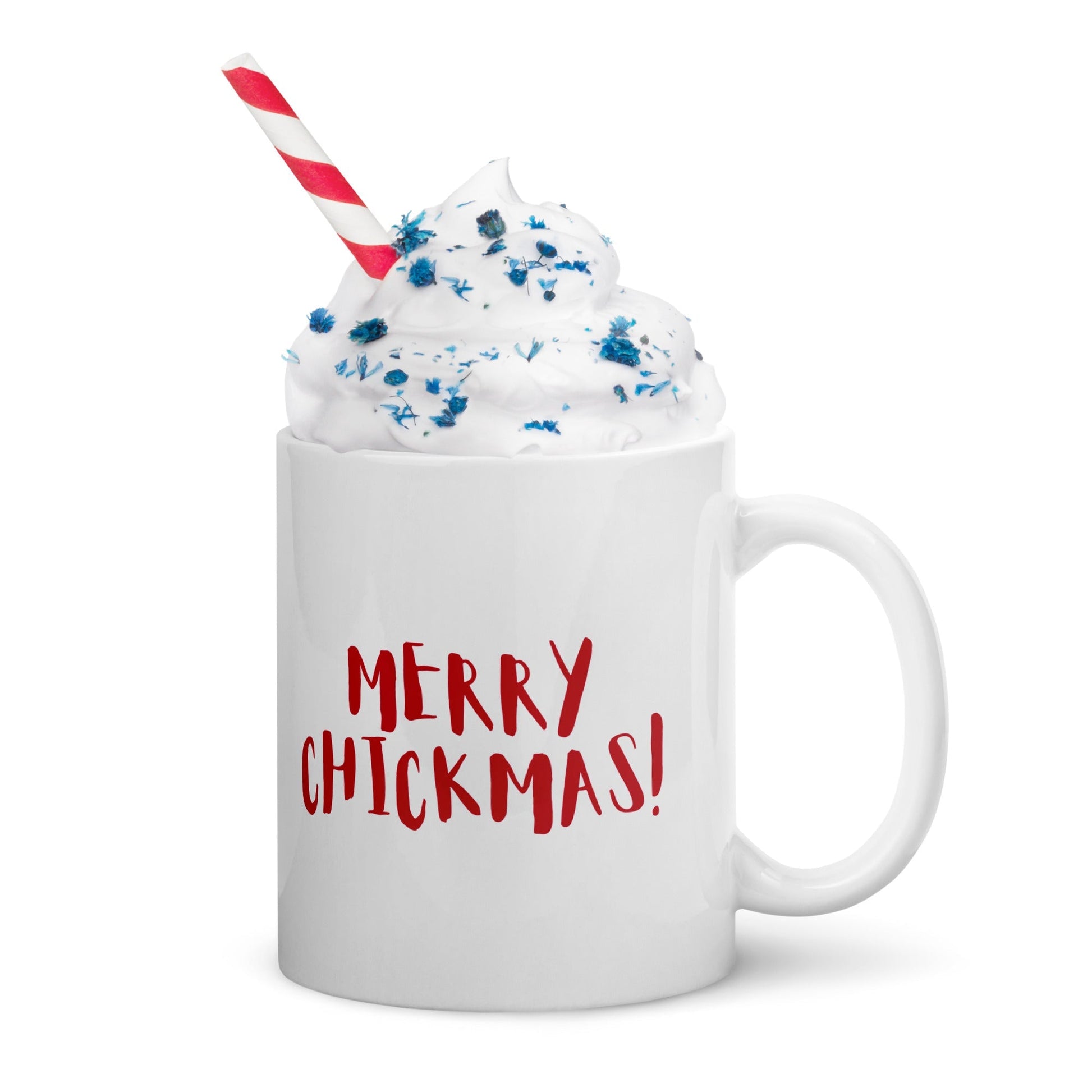 Merry Chickmas look at the mug White glossy mug - Velora Luxury Fashion