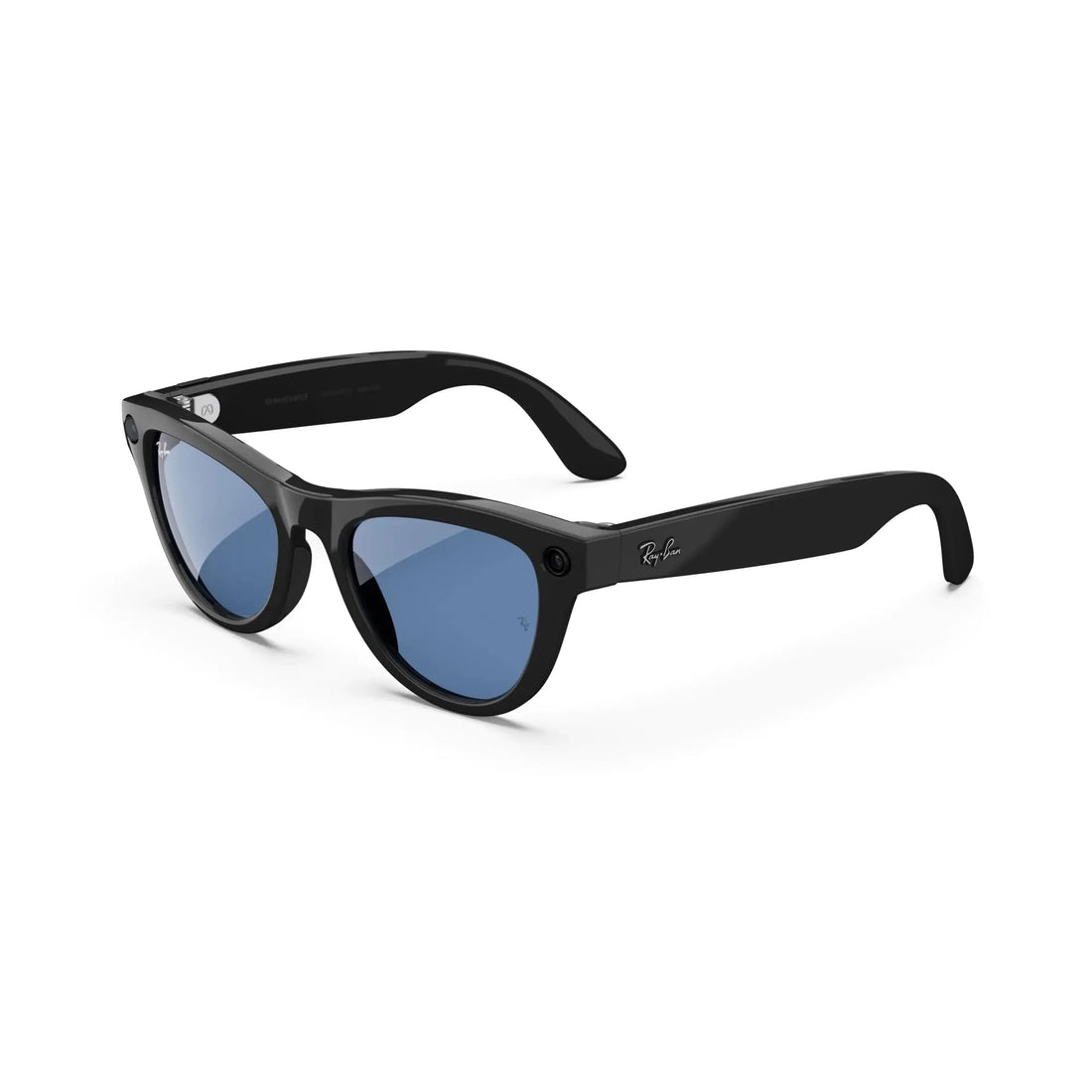 Meta Round Skyler Shiny Black/Transitions Cerulean Blue Regular - Velora Luxury Fashion
