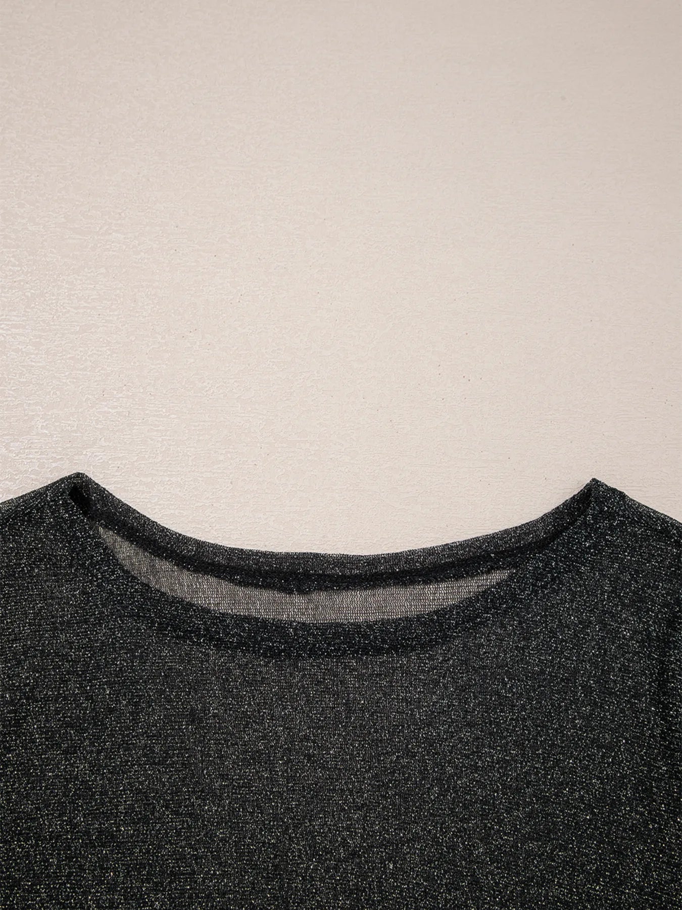 Metallic Glitter Mesh Long Sleeve Top - Velora Luxury Fashion