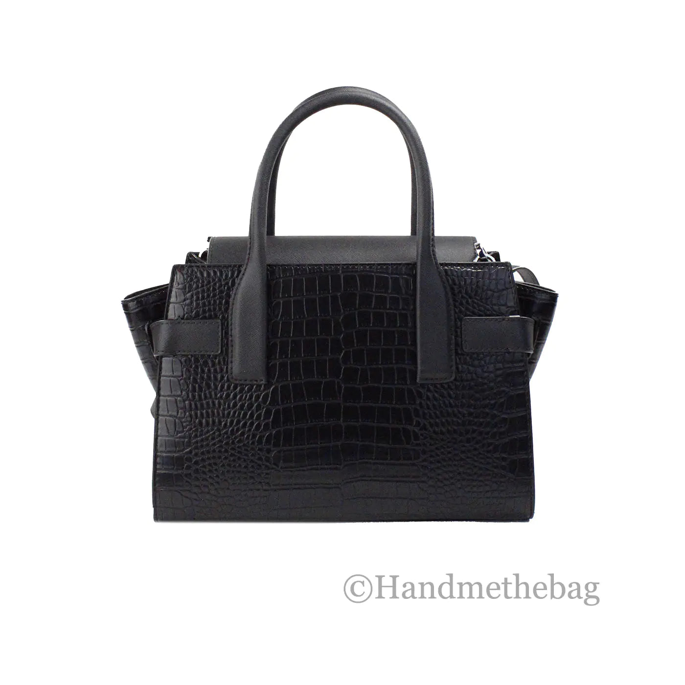 Michael Kors Carmen Black Leather Flap Satchel - Velora Luxury Fashion