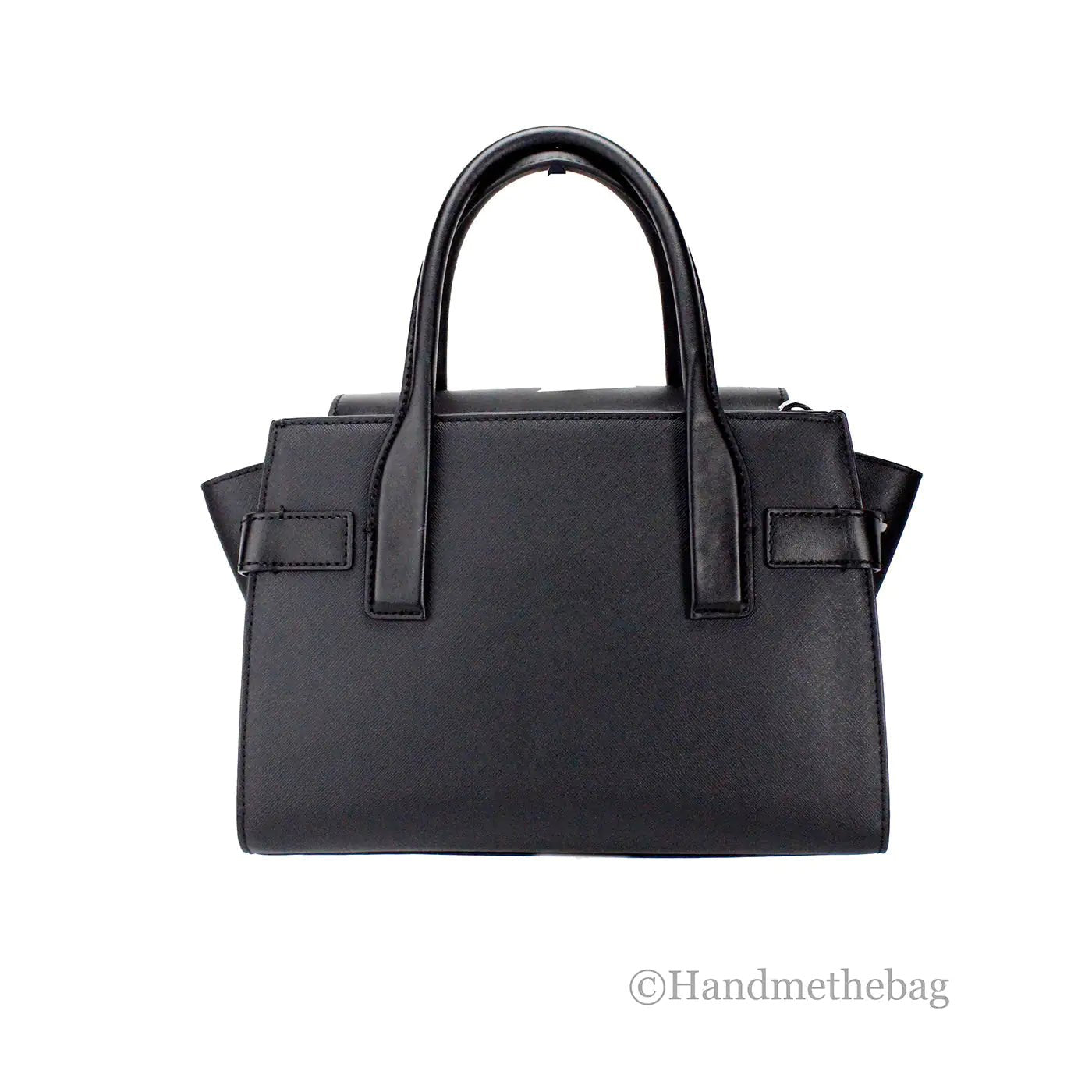 Michael Kors Carmen Medium Black Silver Leather Satchel - Velora Luxury Fashion