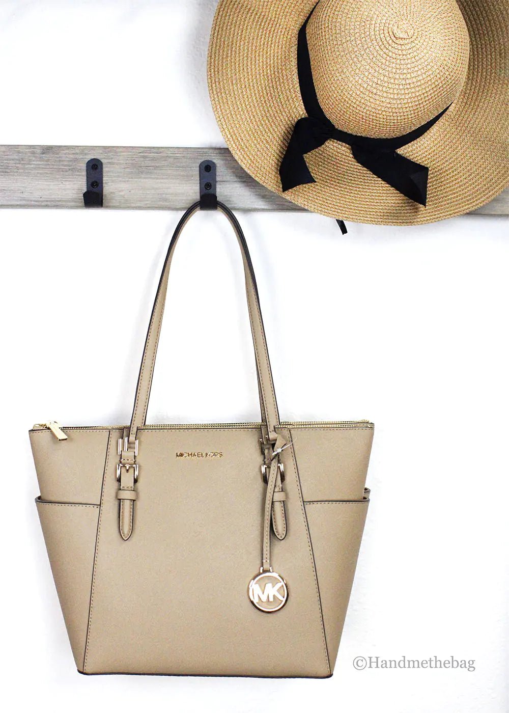 Michael Kors Charlotte Camel Large Top Zip Tote - Velora Luxury Fashion