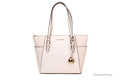 Michael Kors Charlotte Large Light Powder Blush Signature PVC Top Zip Tote Handbag - Velora Luxury Fashion
