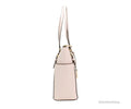 Michael Kors Charlotte Large Light Powder Blush Signature PVC Top Zip Tote Handbag - Velora Luxury Fashion