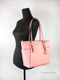 Michael Kors Charlotte Leather Tea Rose Shoulder Tote - Velora Luxury Fashion