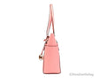 Michael Kors Charlotte Leather Tea Rose Shoulder Tote - Velora Luxury Fashion