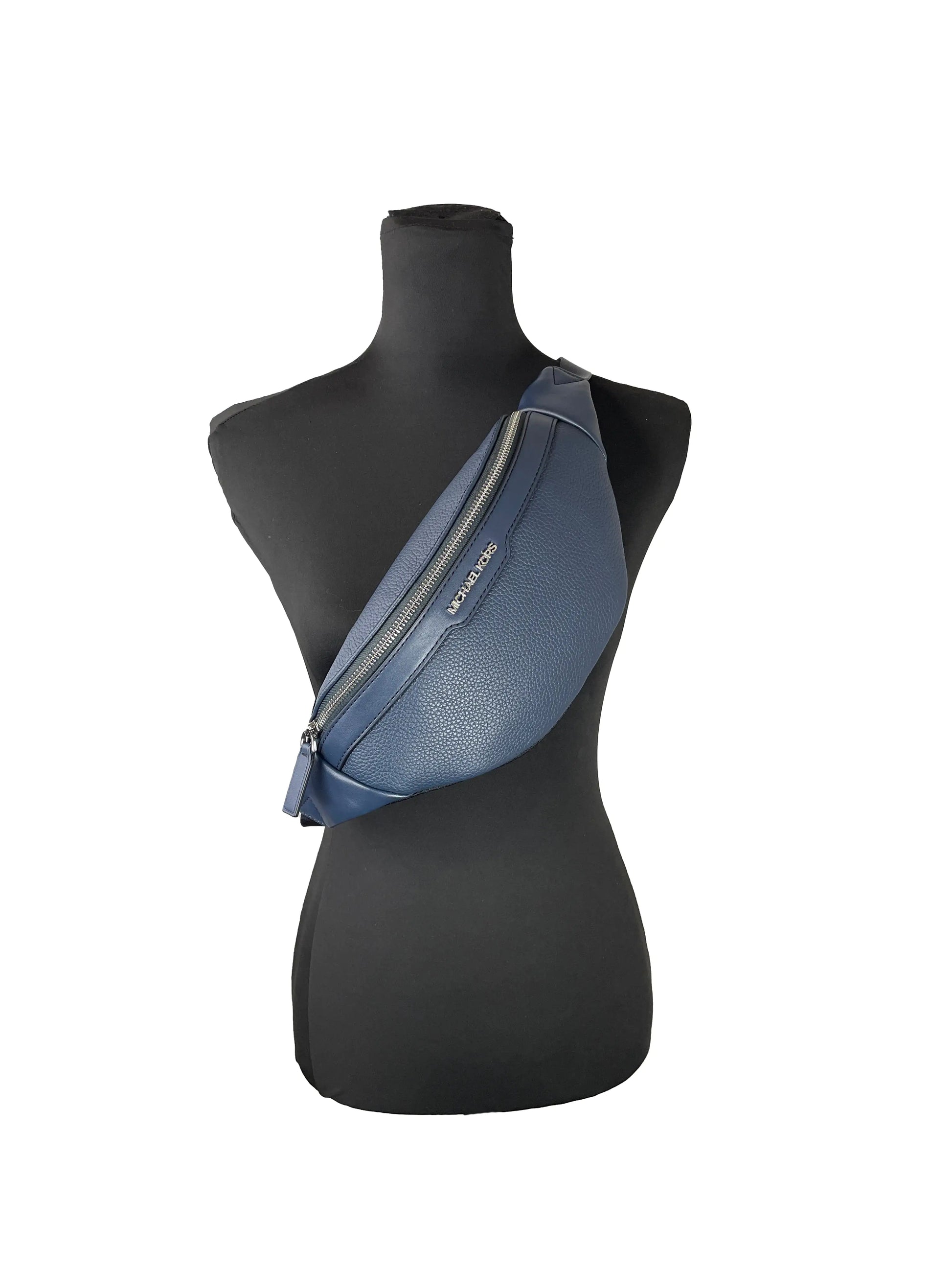 Michael Kors Cooper Leather Navy Fanny Pack - Velora Luxury Fashion