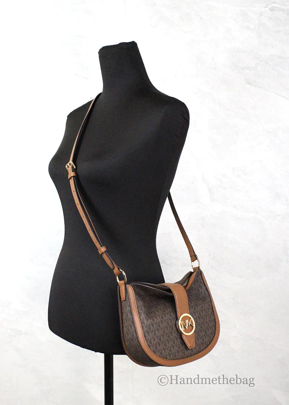Michael Kors Gabby Small Brown Foldover Hobo Crossbody Bag - Velora Luxury Fashion
