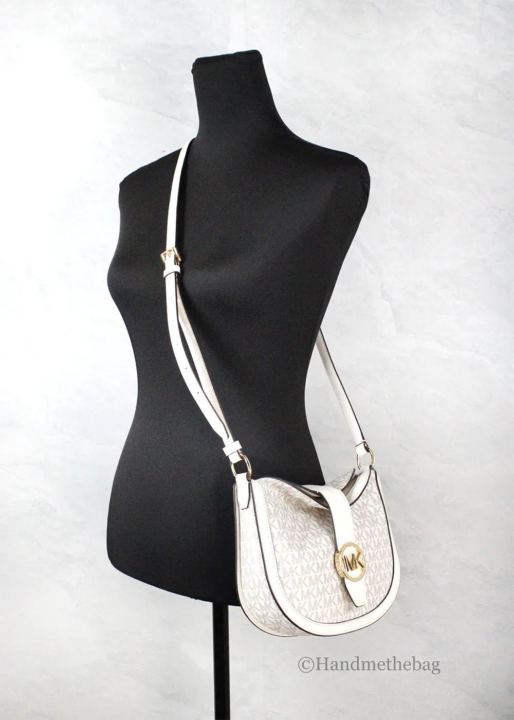 Michael Kors Gabby Small Cream Foldover Hobo Crossbody Bag - Velora Luxury Fashion